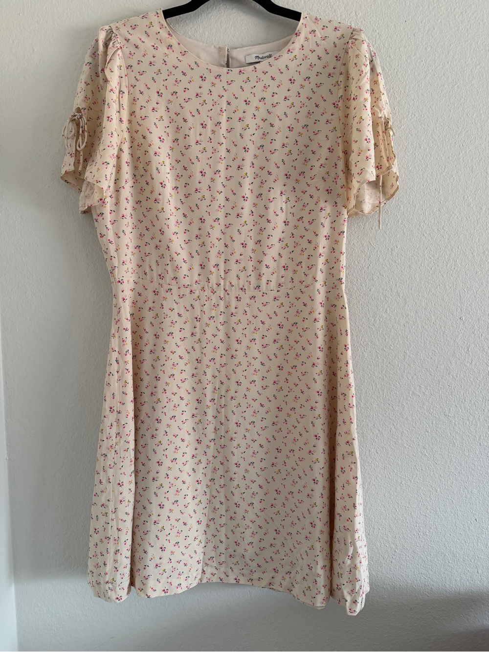 Madewell Ivory Floral Short Sleeve A Line Dress M/6